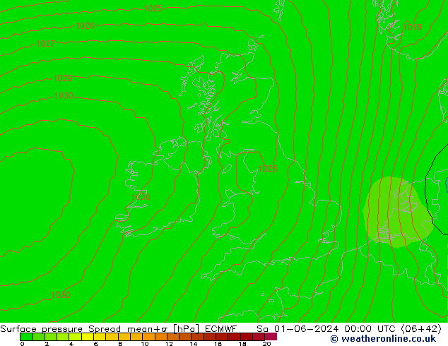 Yer basıncı Spread ECMWF Cts 01.06.2024 00 UTC