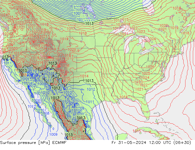 Yer basıncı ECMWF Cu 31.05.2024 12 UTC