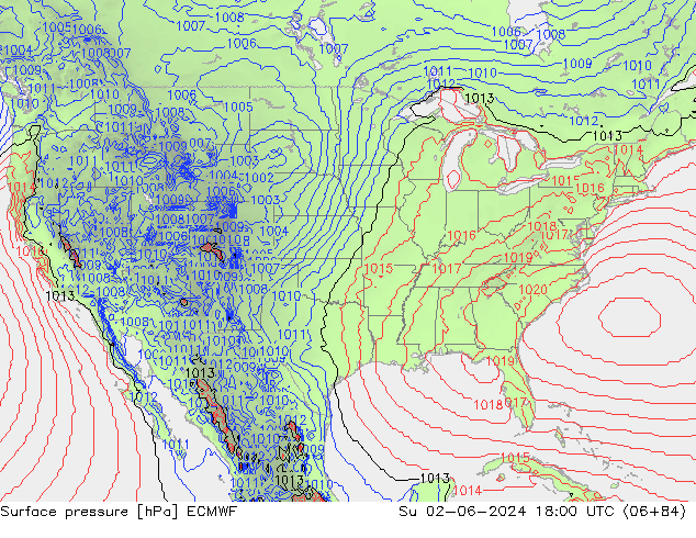 Surface pressure ECMWF Su 02.06.2024 18 UTC