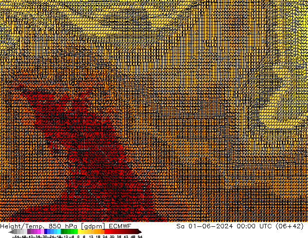 Height/Temp. 850 hPa ECMWF Sa 01.06.2024 00 UTC