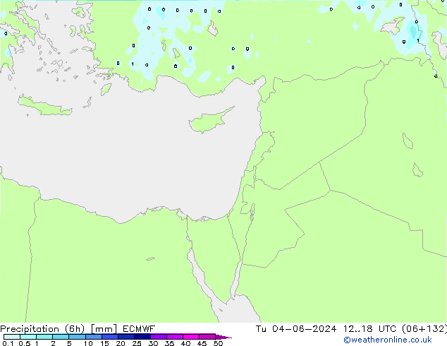 Precipitação (6h) ECMWF Ter 04.06.2024 18 UTC