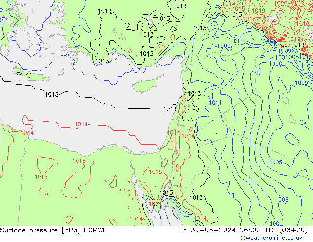 Surface pressure ECMWF Th 30.05.2024 06 UTC