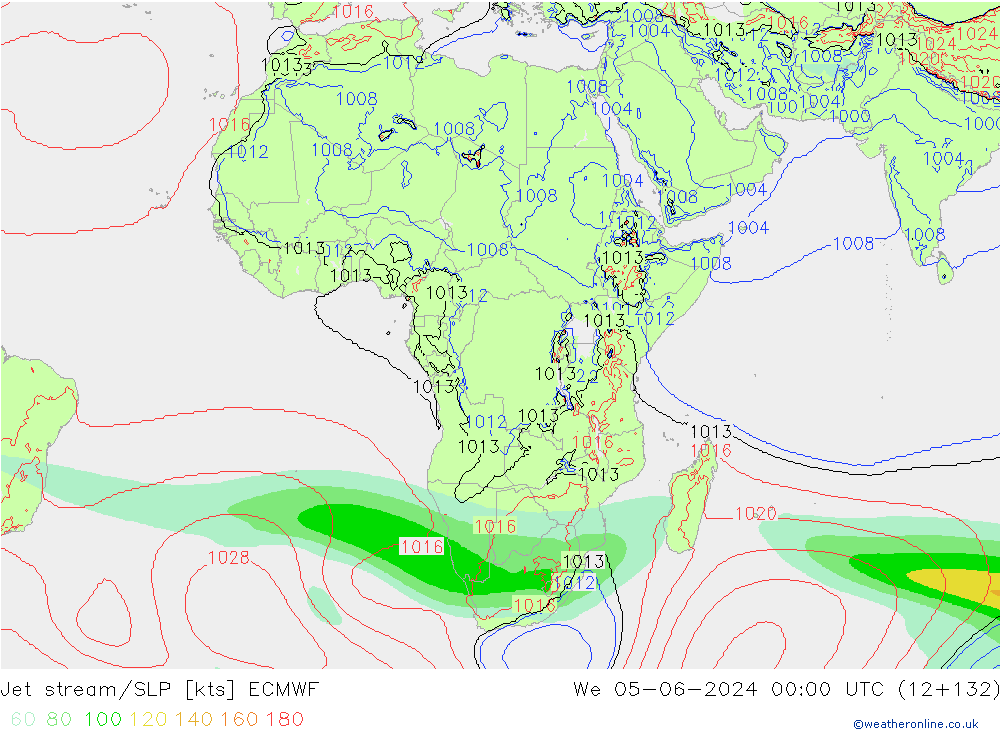 Jet stream/SLP ECMWF We 05.06.2024 00 UTC