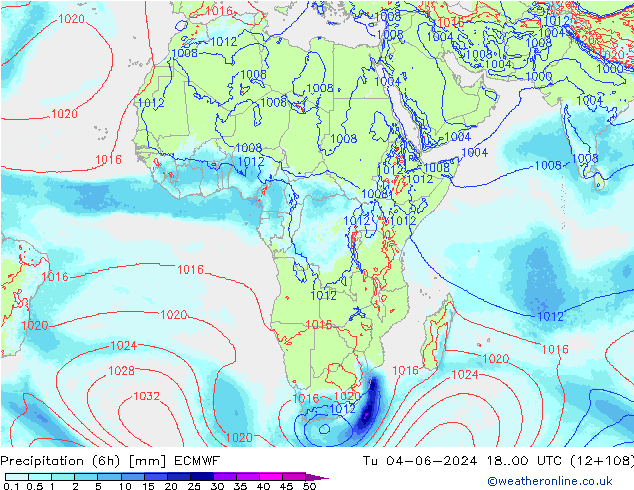 Yağış (6h) ECMWF Sa 04.06.2024 00 UTC