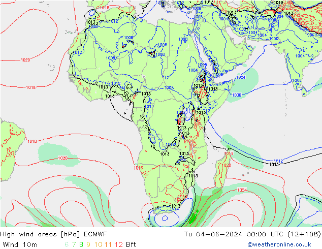 High wind areas ECMWF Ter 04.06.2024 00 UTC