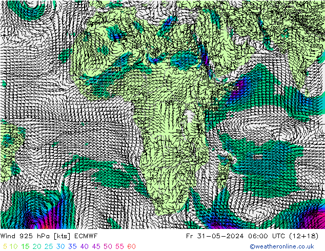 Wind 925 hPa ECMWF Fr 31.05.2024 06 UTC