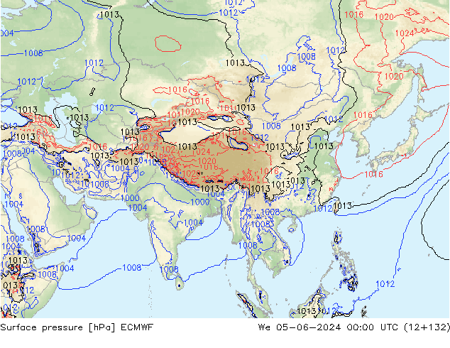 Surface pressure ECMWF We 05.06.2024 00 UTC