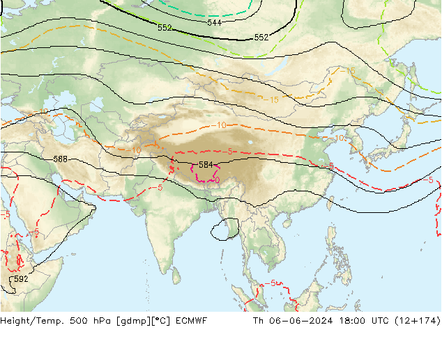 Height/Temp. 500 hPa ECMWF Th 06.06.2024 18 UTC