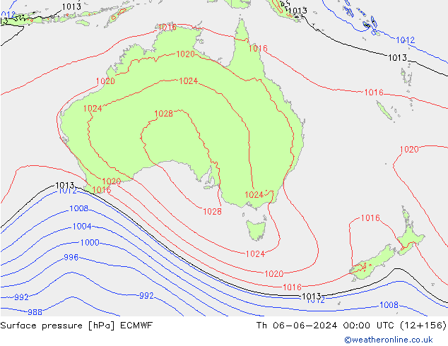 Luchtdruk (Grond) ECMWF do 06.06.2024 00 UTC