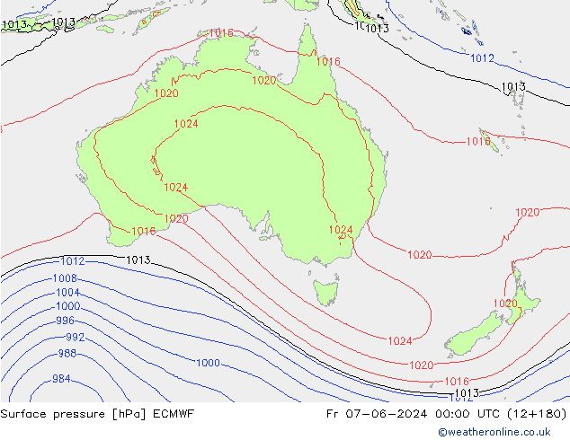 Yer basıncı ECMWF Cu 07.06.2024 00 UTC