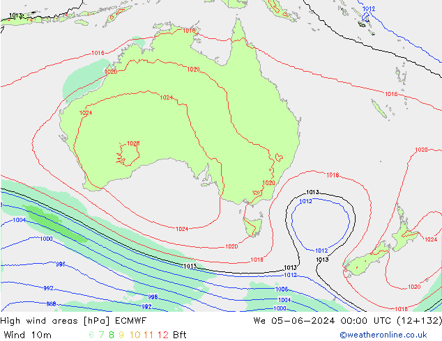 High wind areas ECMWF We 05.06.2024 00 UTC