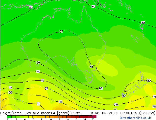 Height/Temp. 925 hPa ECMWF Qui 06.06.2024 12 UTC