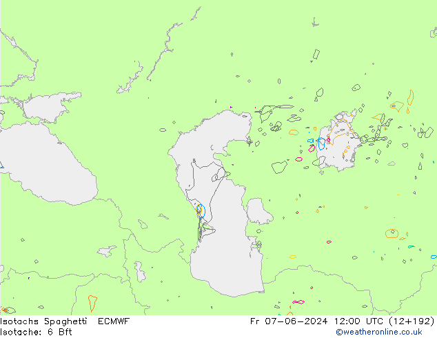 Isotachs Spaghetti ECMWF  07.06.2024 12 UTC