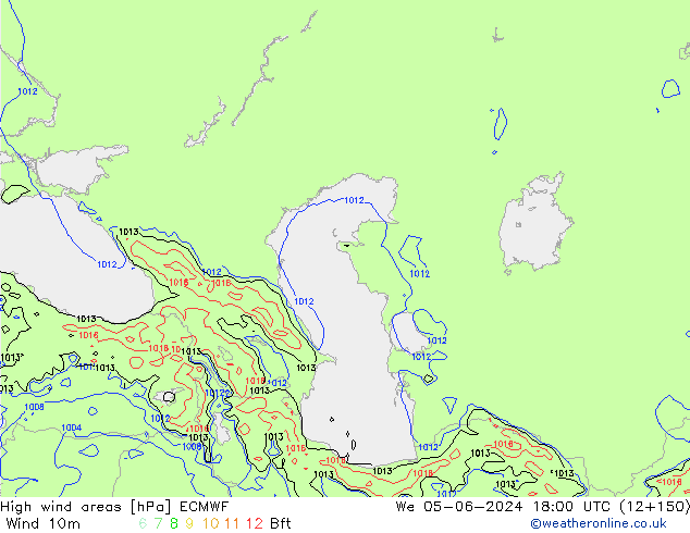High wind areas ECMWF St 05.06.2024 18 UTC