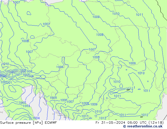 Surface pressure ECMWF Fr 31.05.2024 06 UTC