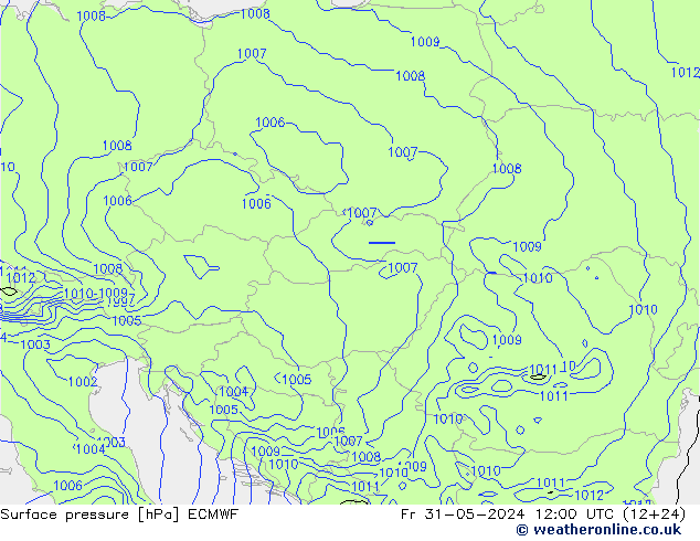 pressão do solo ECMWF Sex 31.05.2024 12 UTC