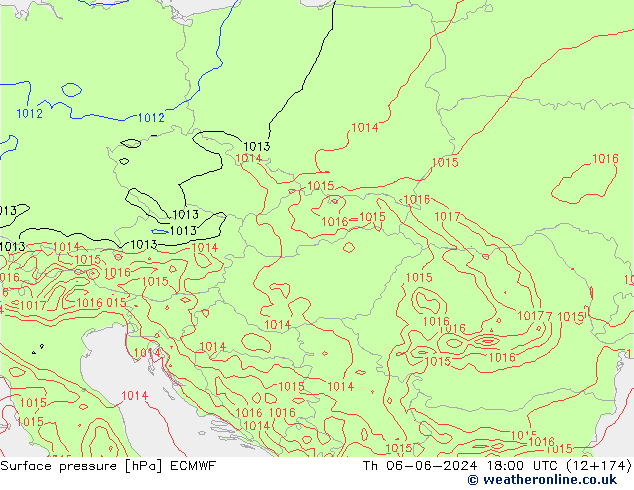 ciśnienie ECMWF czw. 06.06.2024 18 UTC
