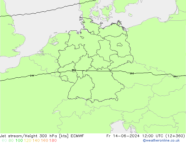 Prąd strumieniowy ECMWF pt. 14.06.2024 12 UTC