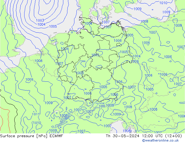 приземное давление ECMWF чт 30.05.2024 12 UTC