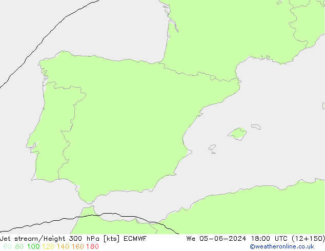 Corrente a getto ECMWF mer 05.06.2024 18 UTC