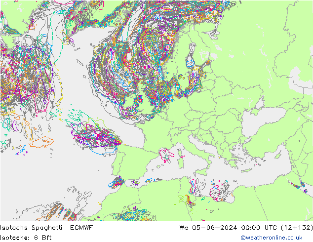Isotachs Spaghetti ECMWF We 05.06.2024 00 UTC