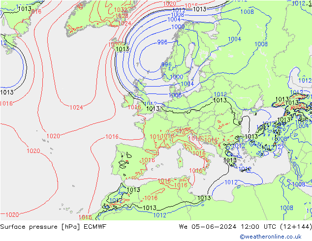 Yer basıncı ECMWF Çar 05.06.2024 12 UTC