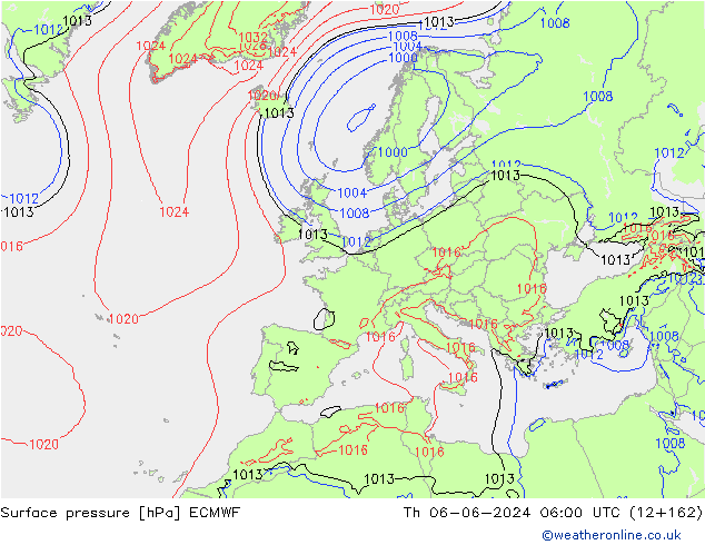 Bodendruck ECMWF Do 06.06.2024 06 UTC