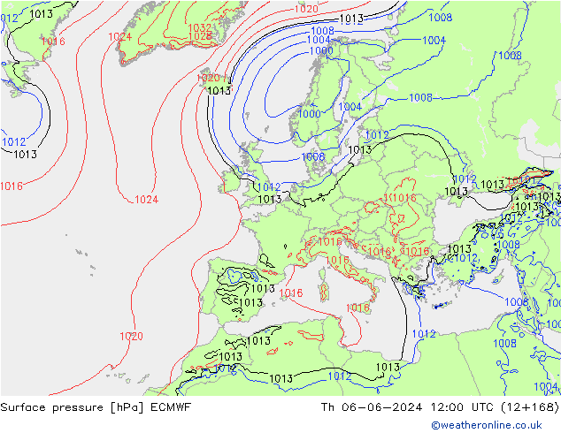 приземное давление ECMWF чт 06.06.2024 12 UTC