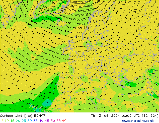  10 m ECMWF  13.06.2024 00 UTC