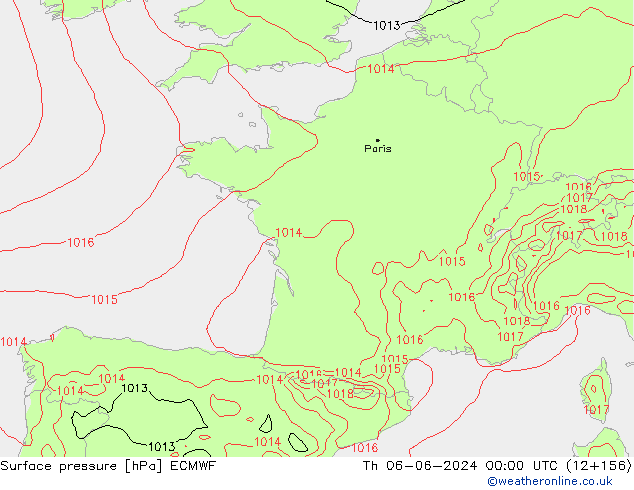 Yer basıncı ECMWF Per 06.06.2024 00 UTC