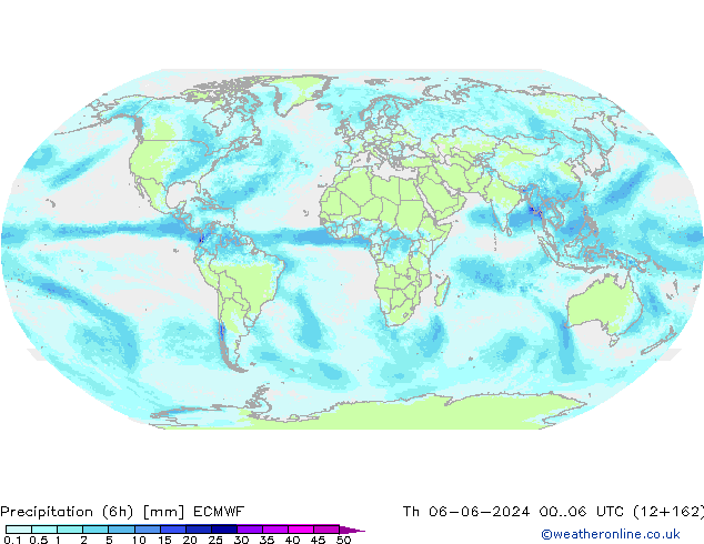 Precipitación (6h) ECMWF jue 06.06.2024 06 UTC