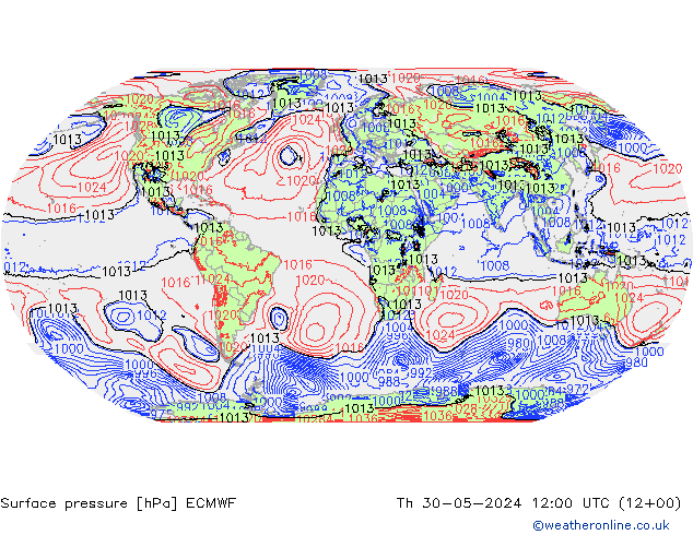 pression de l'air ECMWF jeu 30.05.2024 12 UTC