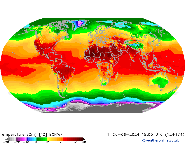 Temperature (2m) ECMWF Th 06.06.2024 18 UTC