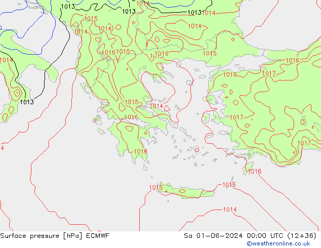 Yer basıncı ECMWF Cts 01.06.2024 00 UTC