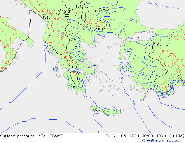 Luchtdruk (Grond) ECMWF di 04.06.2024 00 UTC