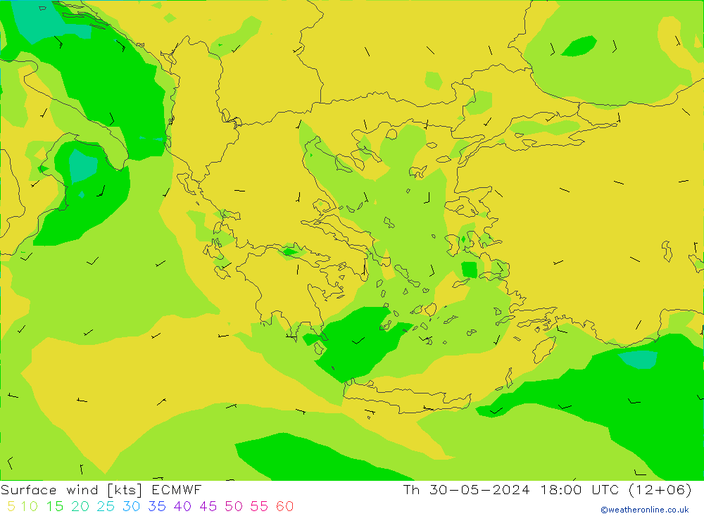 Surface wind ECMWF Th 30.05.2024 18 UTC