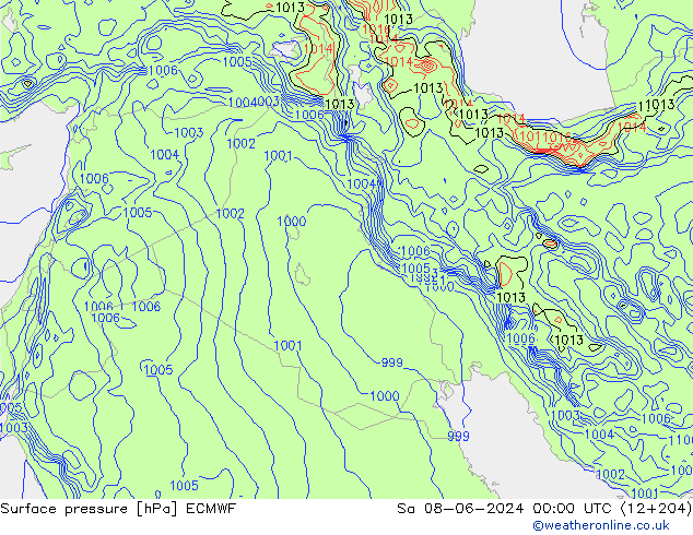 Yer basıncı ECMWF Cts 08.06.2024 00 UTC