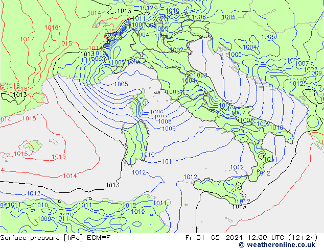 приземное давление ECMWF пт 31.05.2024 12 UTC