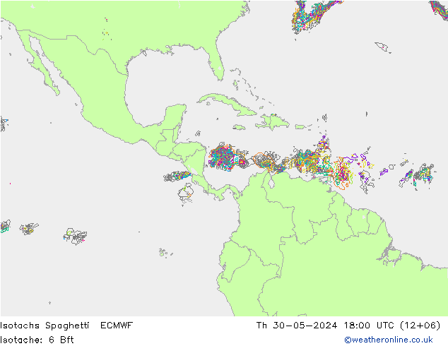 Isotachen Spaghetti ECMWF do 30.05.2024 18 UTC