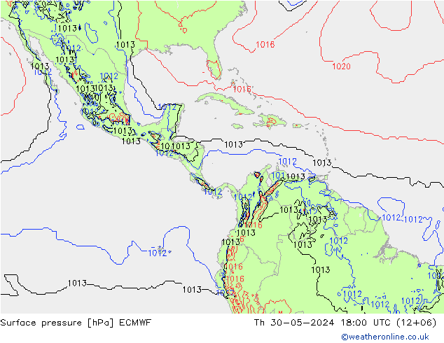 Surface pressure ECMWF Th 30.05.2024 18 UTC