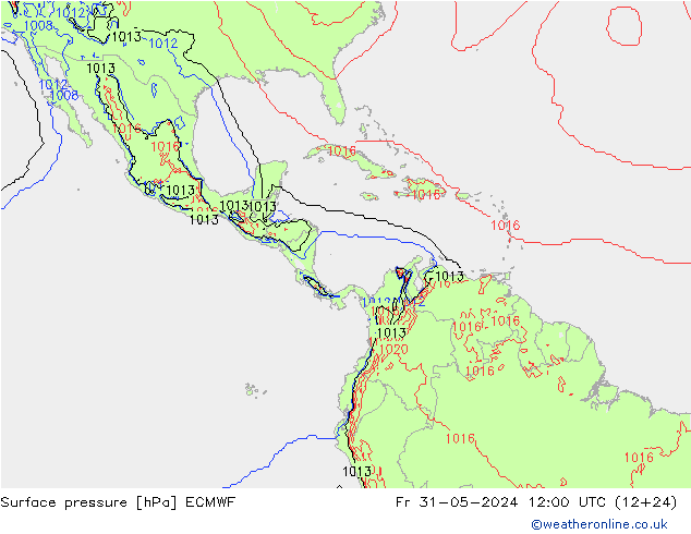 Surface pressure ECMWF Fr 31.05.2024 12 UTC