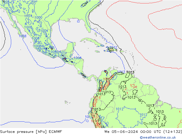 Surface pressure ECMWF We 05.06.2024 00 UTC