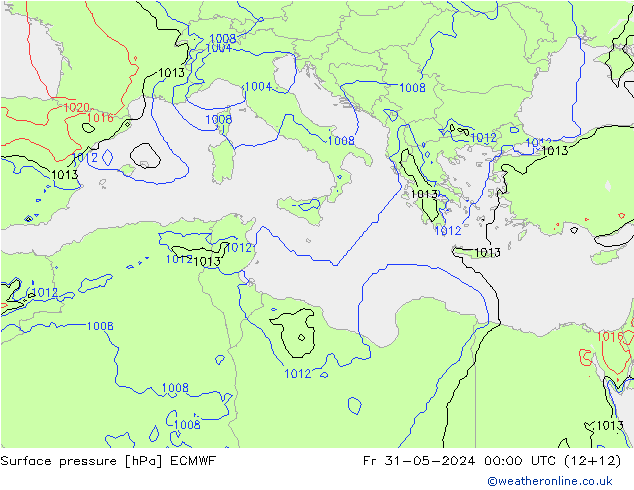 Yer basıncı ECMWF Cu 31.05.2024 00 UTC
