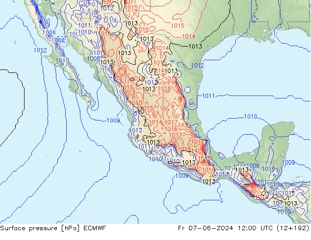 Yer basıncı ECMWF Cu 07.06.2024 12 UTC