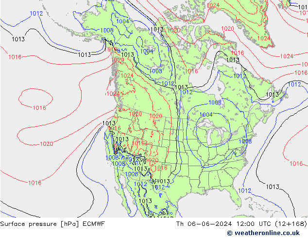 Yer basıncı ECMWF Per 06.06.2024 12 UTC