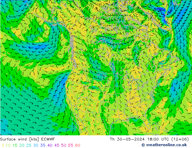 Surface wind ECMWF Th 30.05.2024 18 UTC