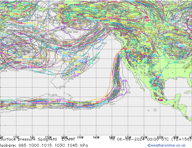 Yer basıncı Spaghetti ECMWF Per 06.06.2024 00 UTC