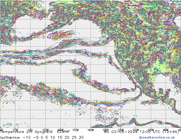 Temperatura 2m Spaghetti ECMWF Seg 03.06.2024 12 UTC