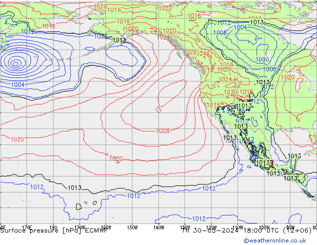 Surface pressure ECMWF Th 30.05.2024 18 UTC