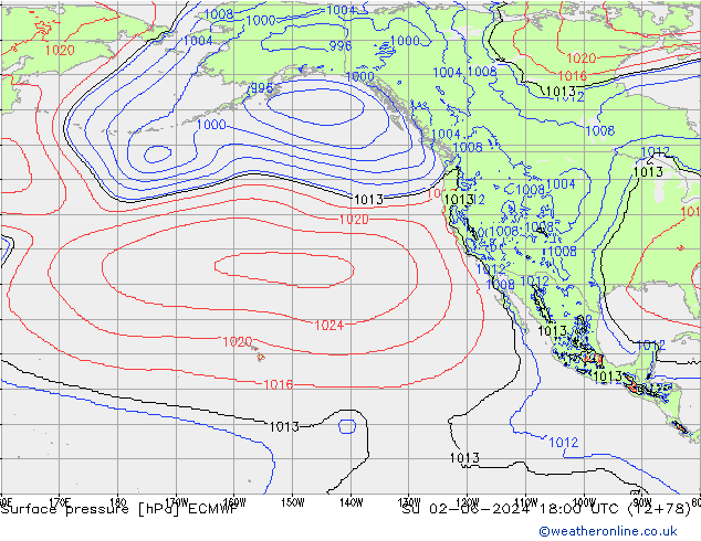 Luchtdruk (Grond) ECMWF zo 02.06.2024 18 UTC